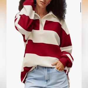 Red and White Rugby Shirt